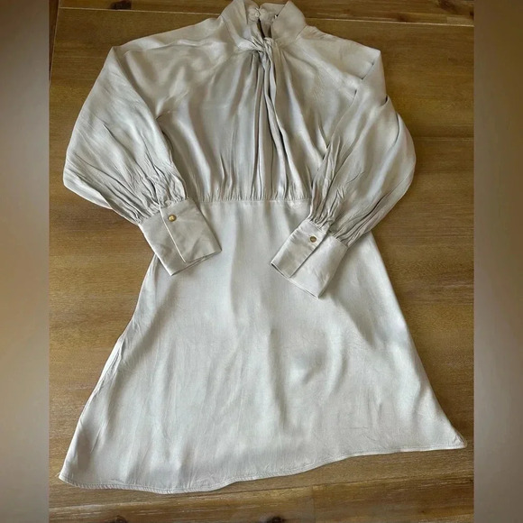 Zara Silky Satin Effect Knotted Dress - Picture 2 of 12